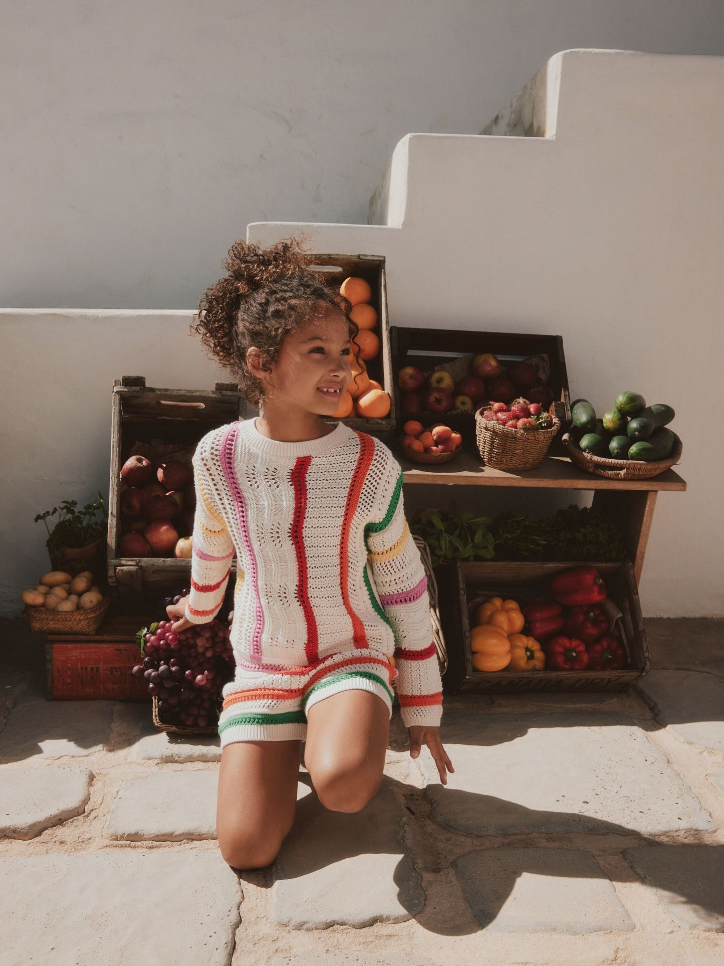 Dsiney Kidz - Rainbow Knitted Top & Shorts Set (3-16yrs) image 2