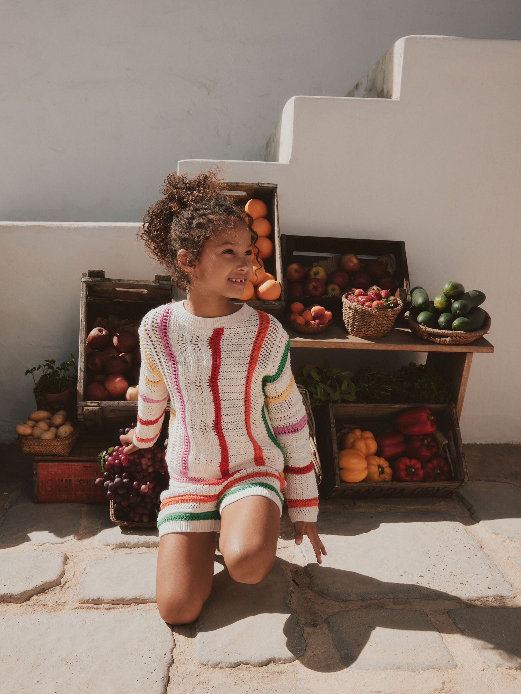 Dsiney Kidz - Rainbow Knitted Top & Shorts Set (3-16yrs) image 2