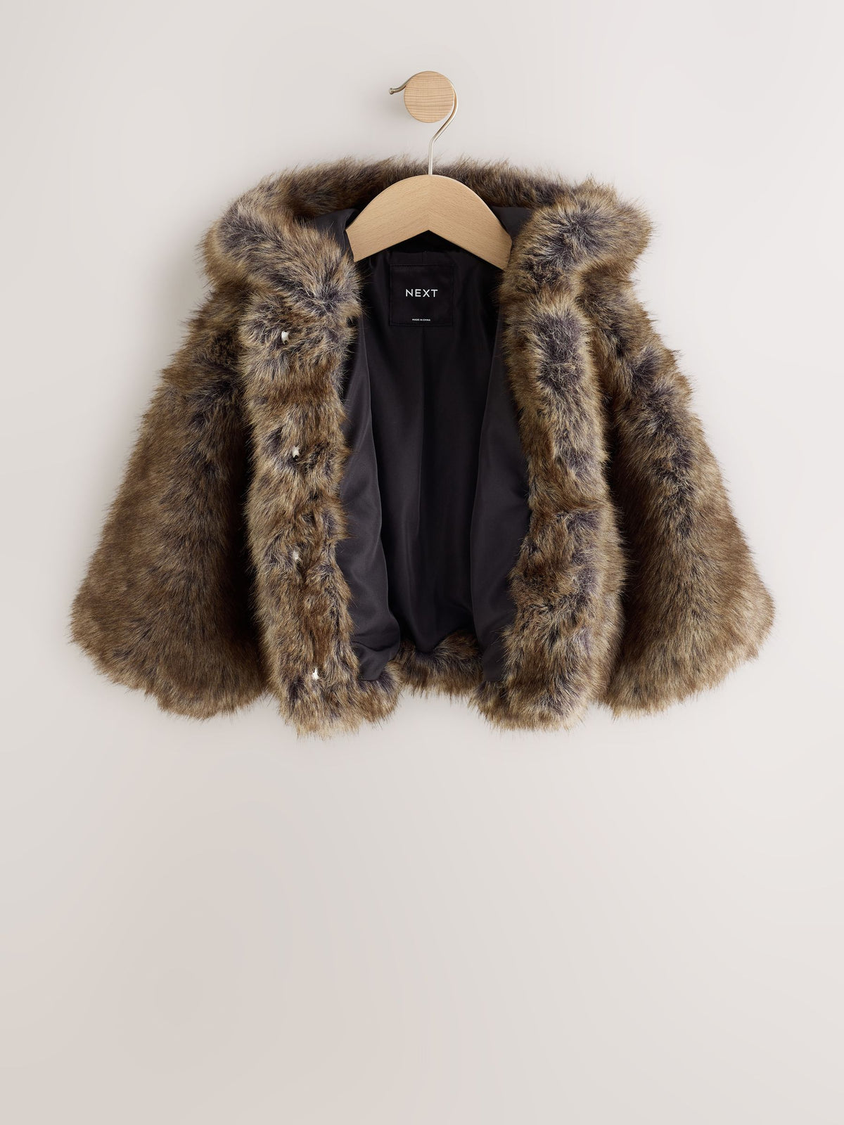 Warm Brown Faux Fur Coat With Hood (3-16yrs) - image 6