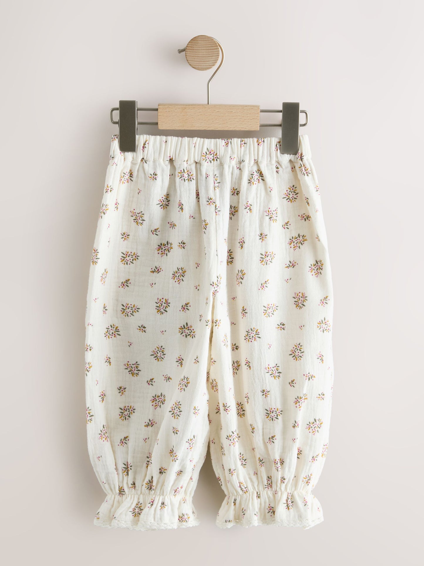 Cream/Pink Floral Ditsy Bloomer Pullon Trousers (3mths-7yrs) image 6