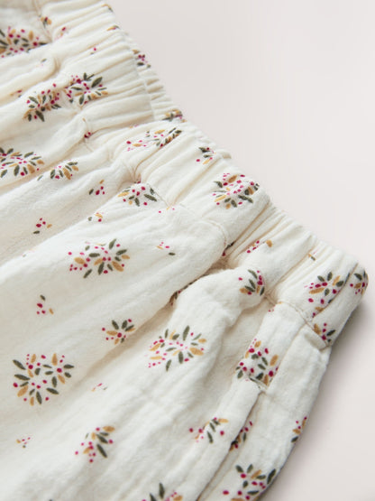 Cream/Pink Floral Ditsy Bloomer Pullon Trousers (3mths-7yrs) image 7