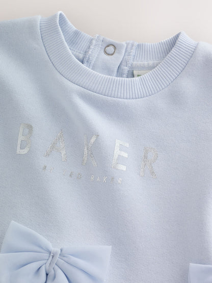 Baker by Ted Baker Blue Bow Mesh Godet Sweat Dress - image 11