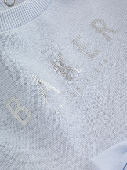 Baker by Ted Baker Blue Bow Mesh Godet Sweat Dress - image 12