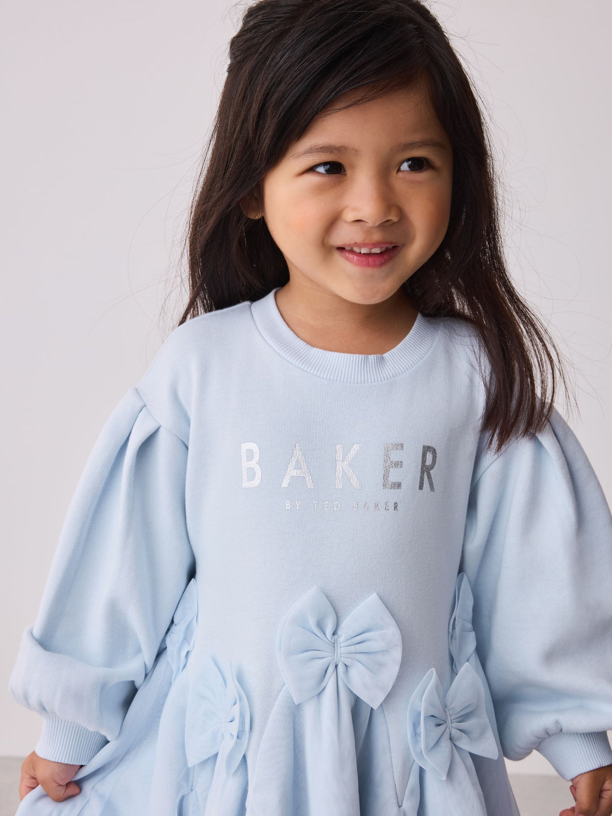 Baker by Ted Baker Blue Bow Mesh Godet Sweat Dress - image 4