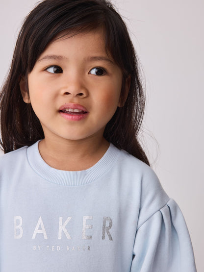 Baker by Ted Baker Blue Bow Mesh Godet Sweat Dress - image 6