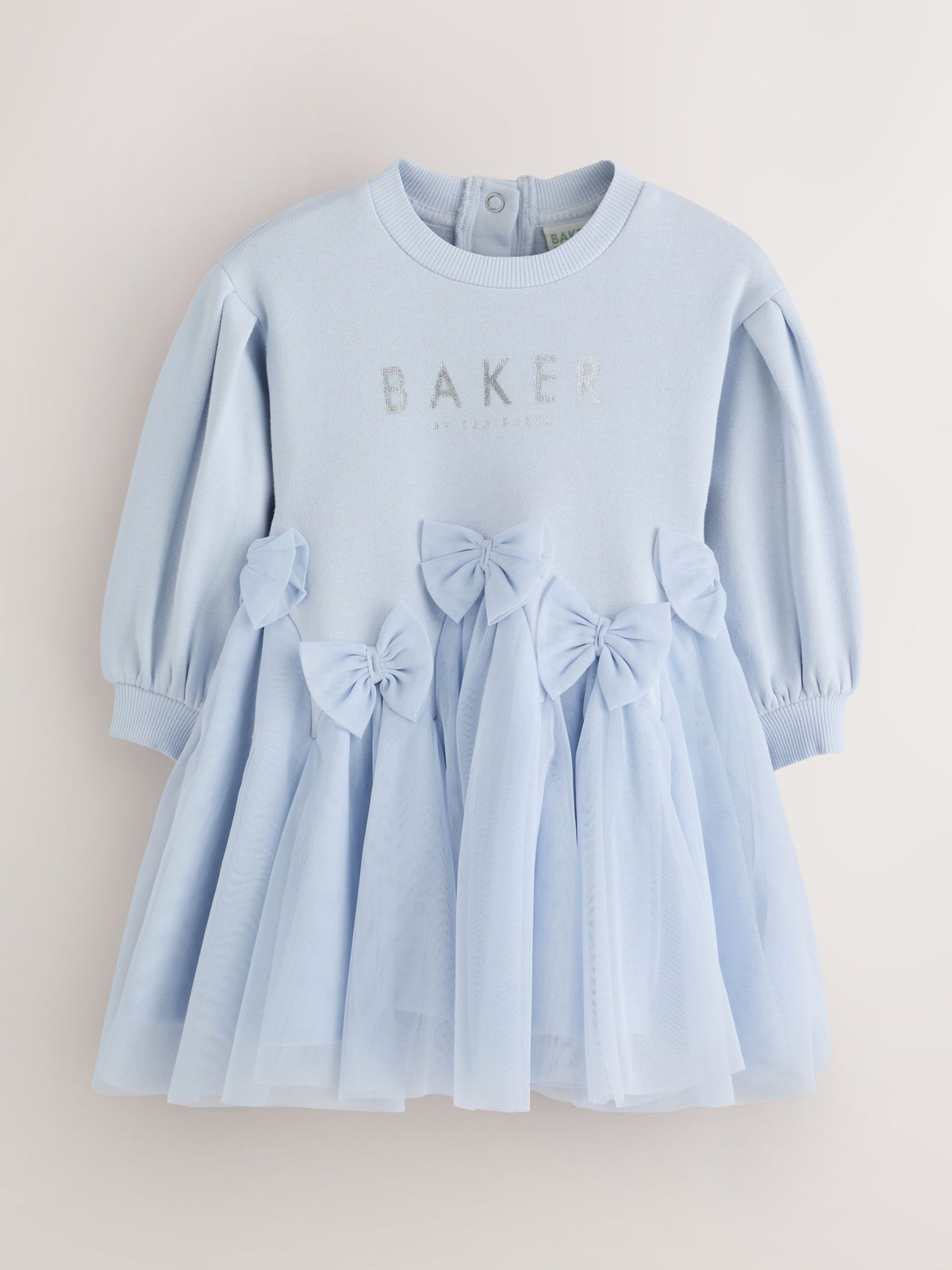 Baker by Ted Baker Blue Bow Mesh Godet Sweat Dress - image 9