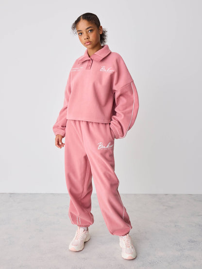 Baker by Ted Baker Pink Micro Fleece Funnel Neck Top & Jogger set - image 1