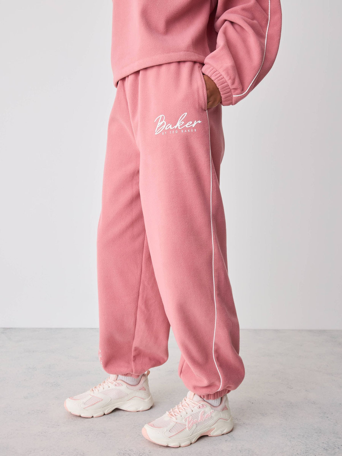 Baker by Ted Baker Pink Micro Fleece Funnel Neck Top & Jogger set - image 2