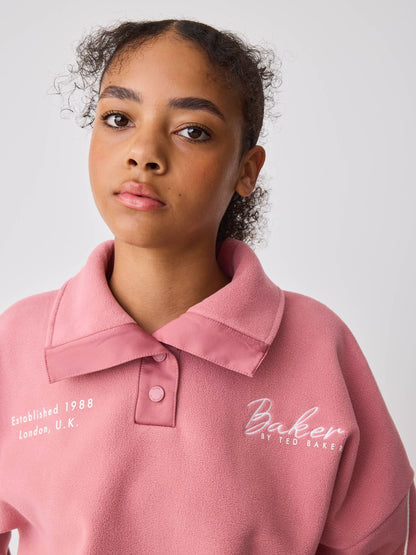 Baker by Ted Baker Pink Micro Fleece Funnel Neck Top & Jogger set - image 4