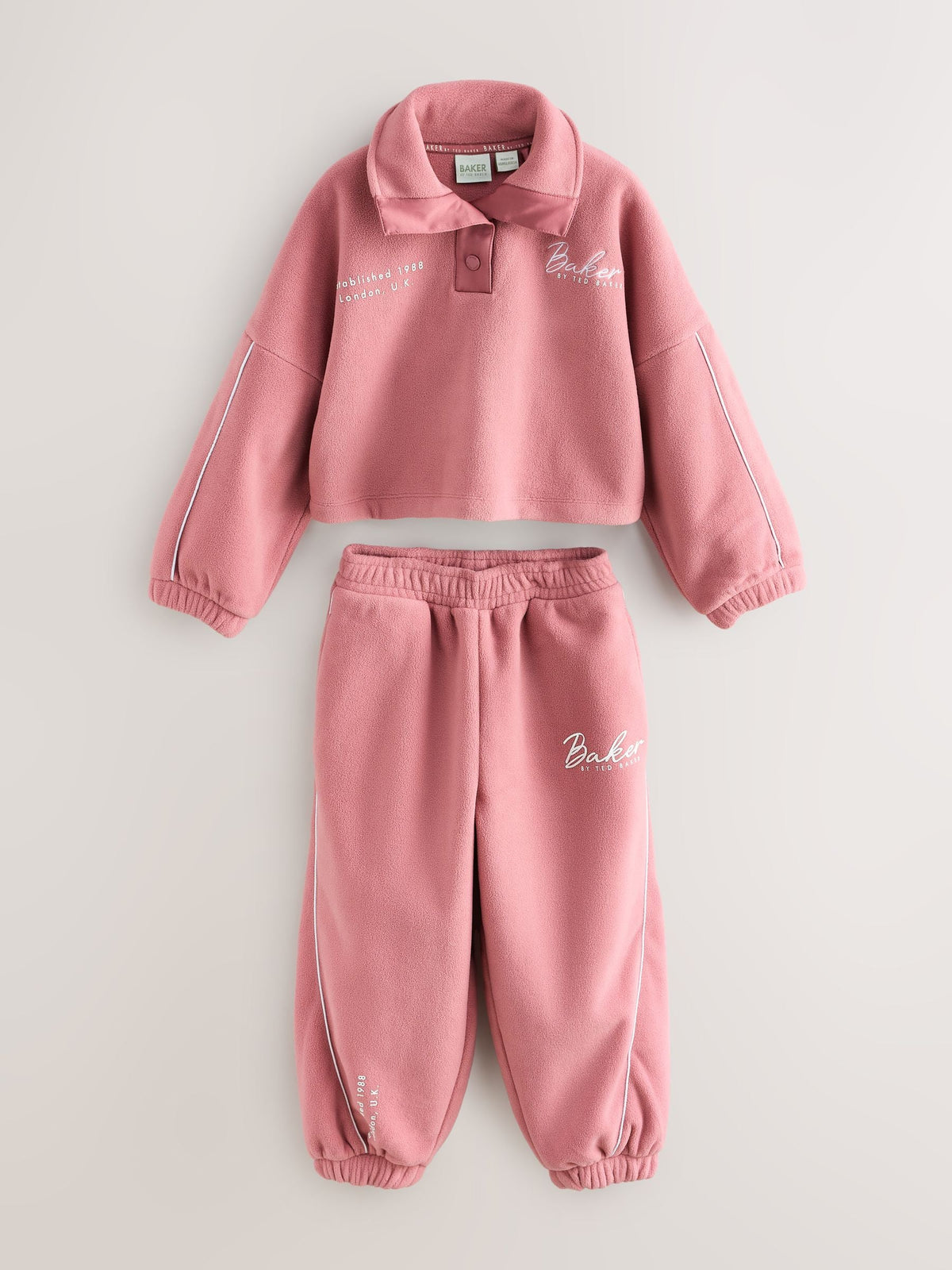 Baker by Ted Baker Pink Micro Fleece Funnel Neck Top & Jogger set - image 7
