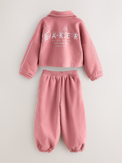 Baker by Ted Baker Pink Micro Fleece Funnel Neck Top & Jogger set - image 8