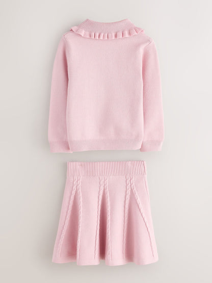 Baker by Ted Baker Pink 2 Piece Knitted Collar Top & Skirt Set - image 9