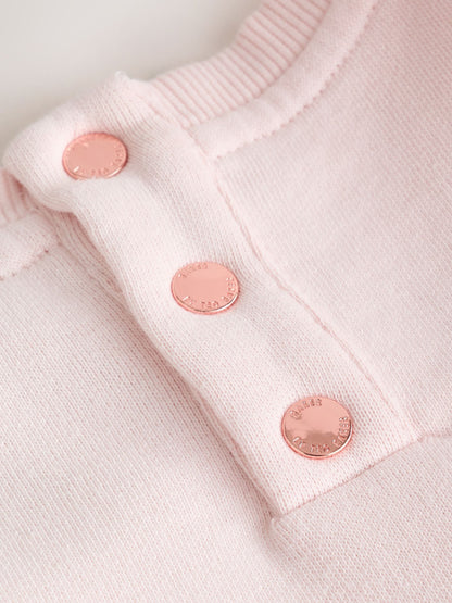Baker by Ted Baker Pink/Cream 2 Piece Gingham Bow Sweat Top & Flare Leggings Set - image 12