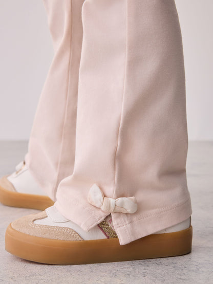Baker by Ted Baker Pink/Cream 2 Piece Gingham Bow Sweat Top & Flare Leggings Set - image 6