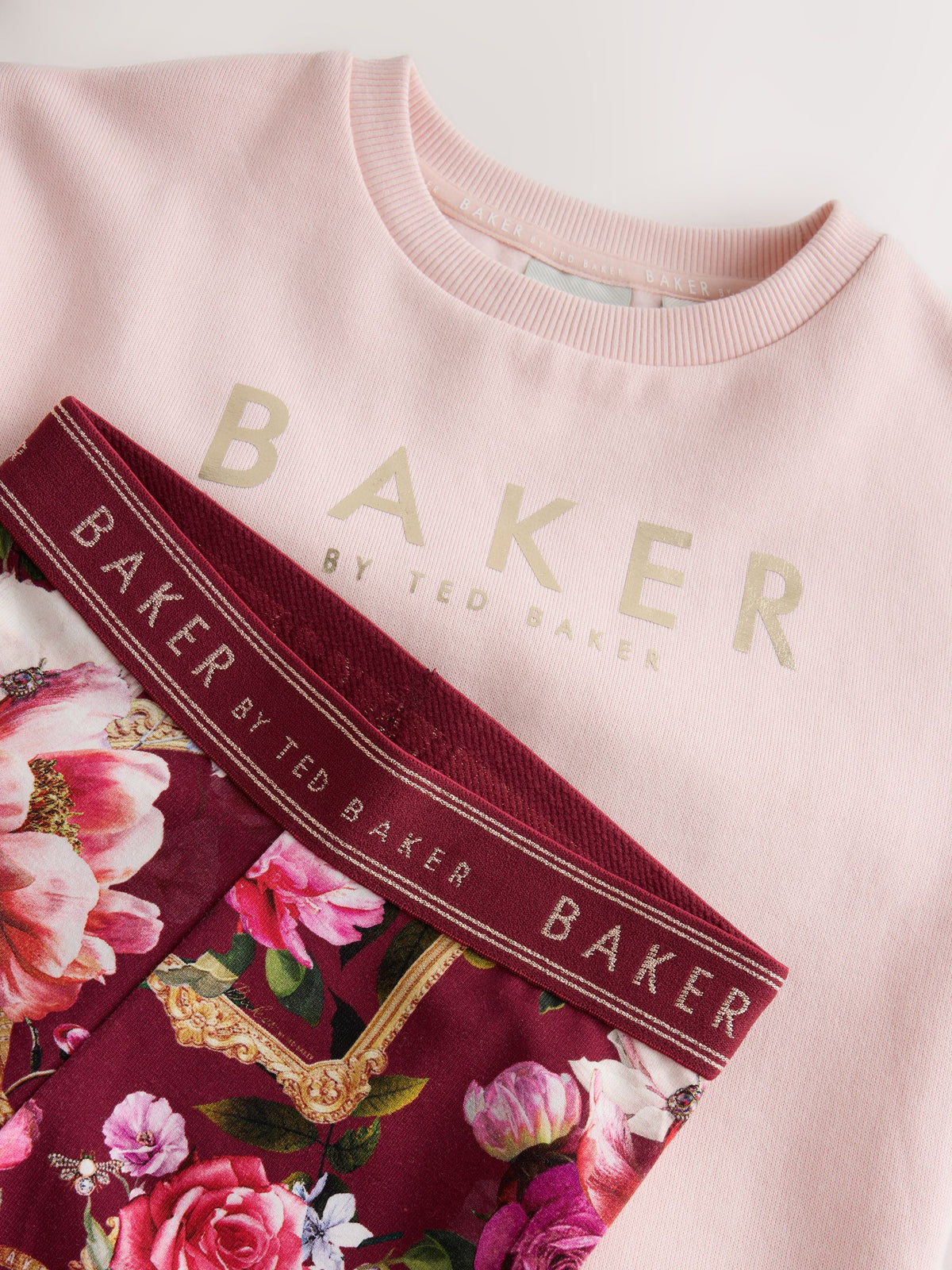 Baker by Ted Baker Burgundy Red Longline Lace Bow Sweat & Legging Set 2 Piece - image 3