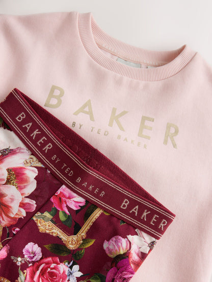 Baker by Ted Baker Burgundy Red Longline Lace Bow Sweat & Legging Set 2 Piece - image 3