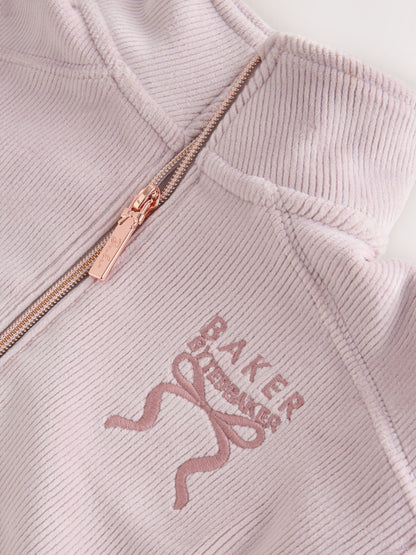 Baker by Ted Baker Lilac Purple Velour Rib Funnel Zip Through & Joggers Set 2 Piece - image 10