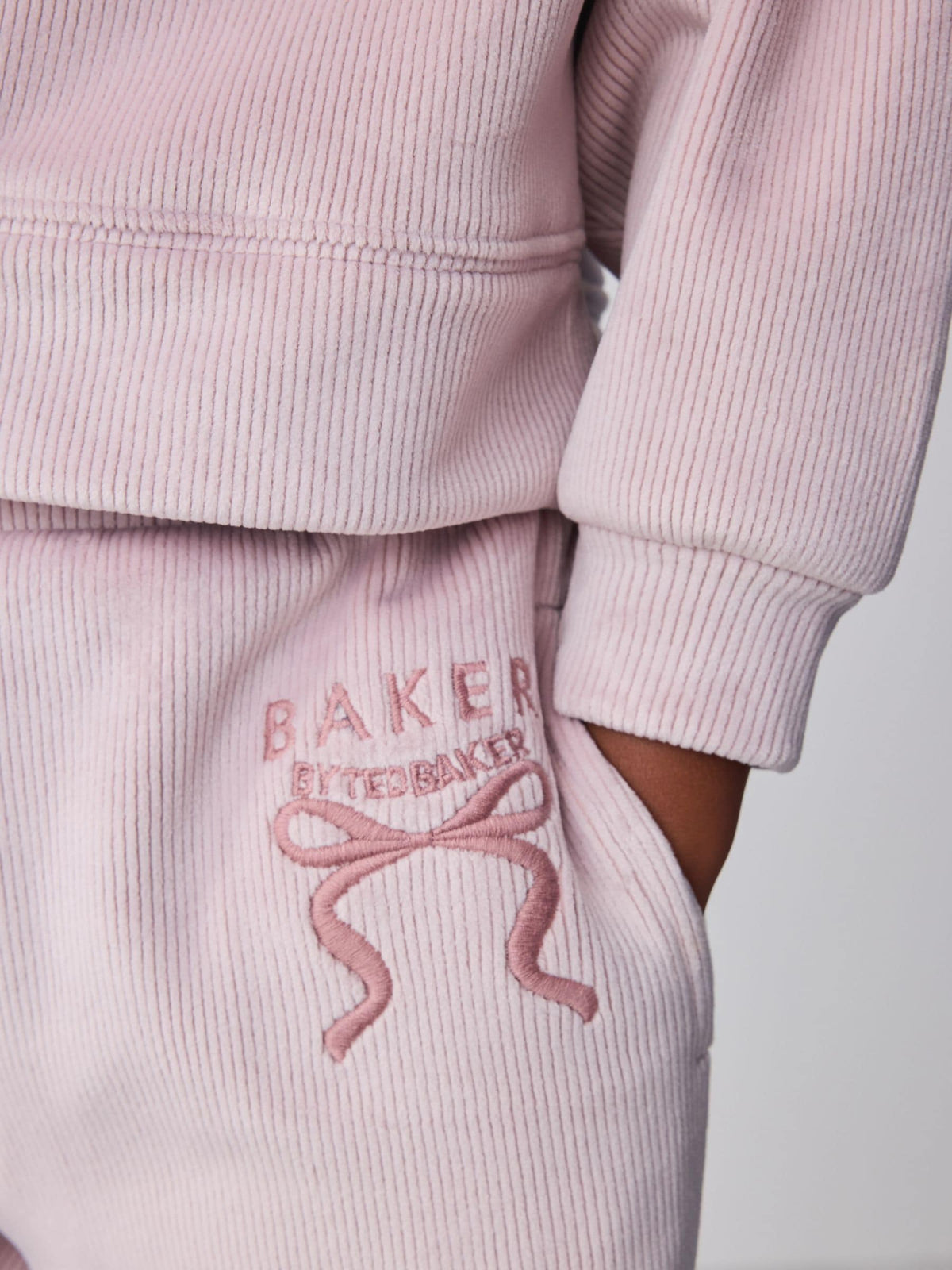 Baker by Ted Baker Lilac Purple Velour Rib Funnel Zip Through & Joggers Set 2 Piece - image 5