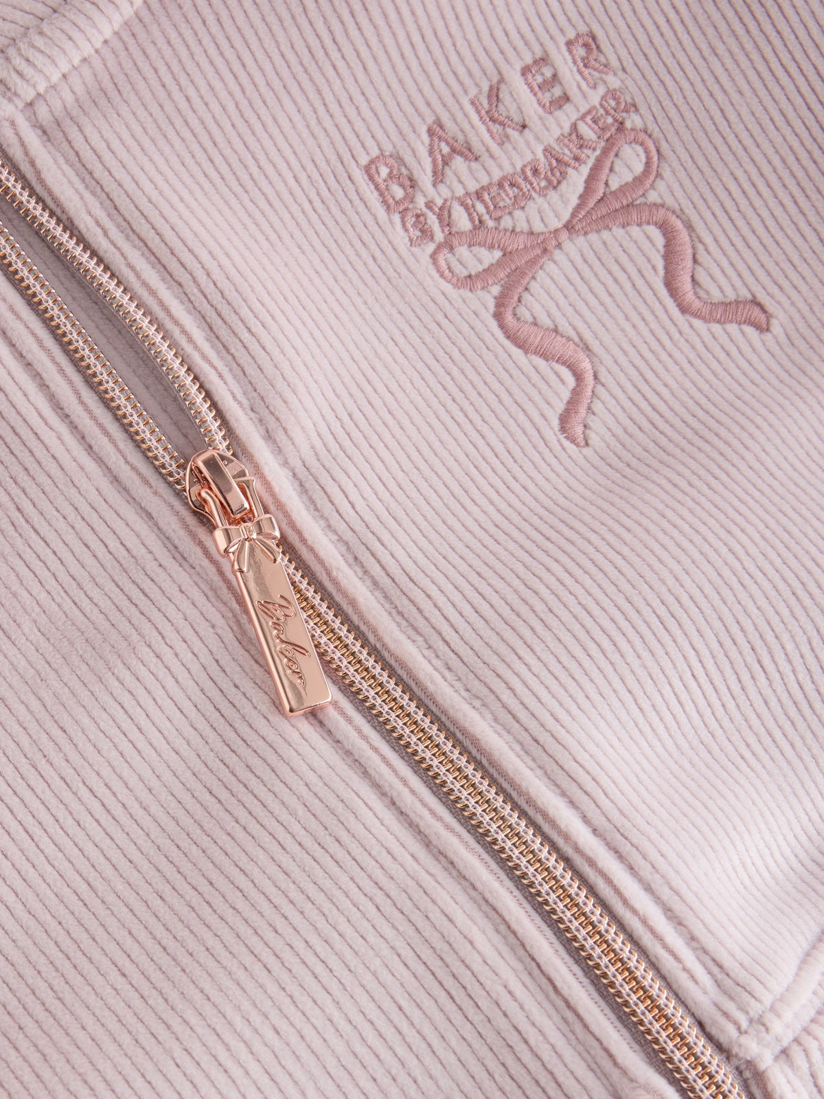 Baker by Ted Baker Lilac Purple Velour Rib Funnel Zip Through & Joggers Set 2 Piece - image 9
