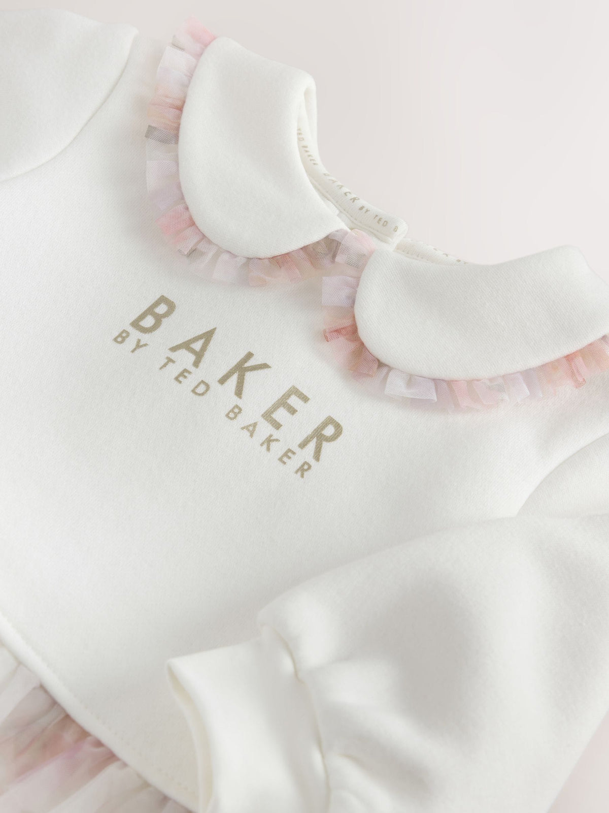 Baker by Ted Baker White Quilted Peplum Mesh Romper - image 4