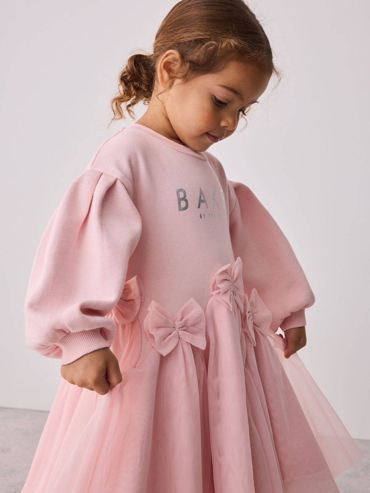 Baker by Ted Baker Pink Bow Mesh Godet Sweat Dress - image 4