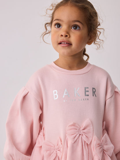 Baker by Ted Baker Pink Bow Mesh Godet Sweat Dress - image 6