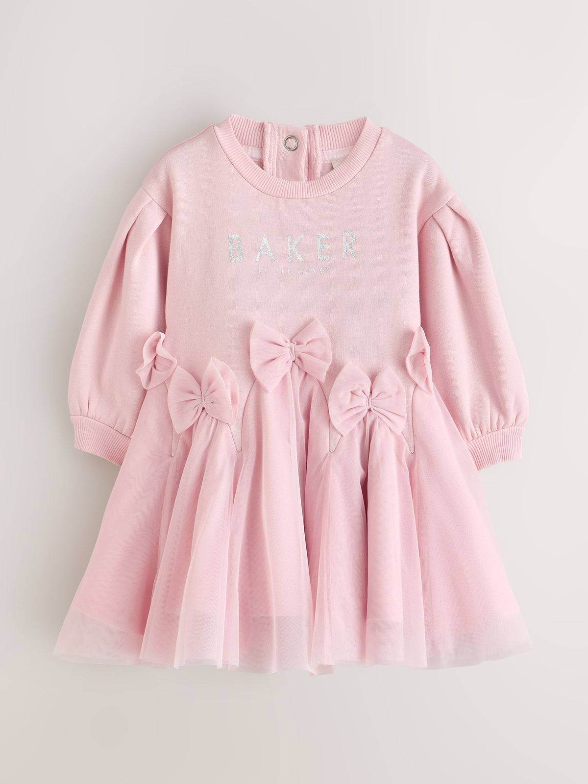 Baker by Ted Baker Pink Bow Mesh Godet Sweat Dress - image 7