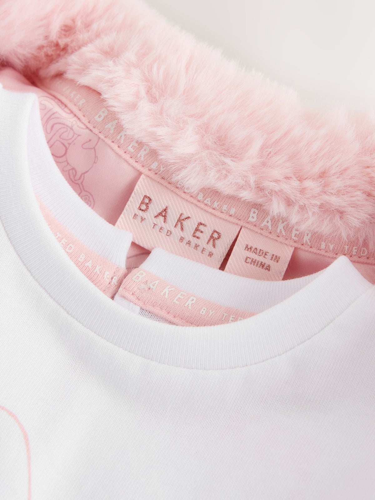 Baker by Ted Baker Pink 3 Piece Fur Gilet T-Shirt & Printed Leggings Set - image 9