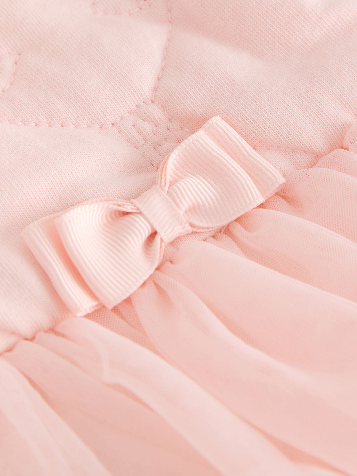 Dsiney Kidz - Baker by Ted Baker Blush Pink B Jacquard Quilted Mesh Peplum Pramsuit image 3