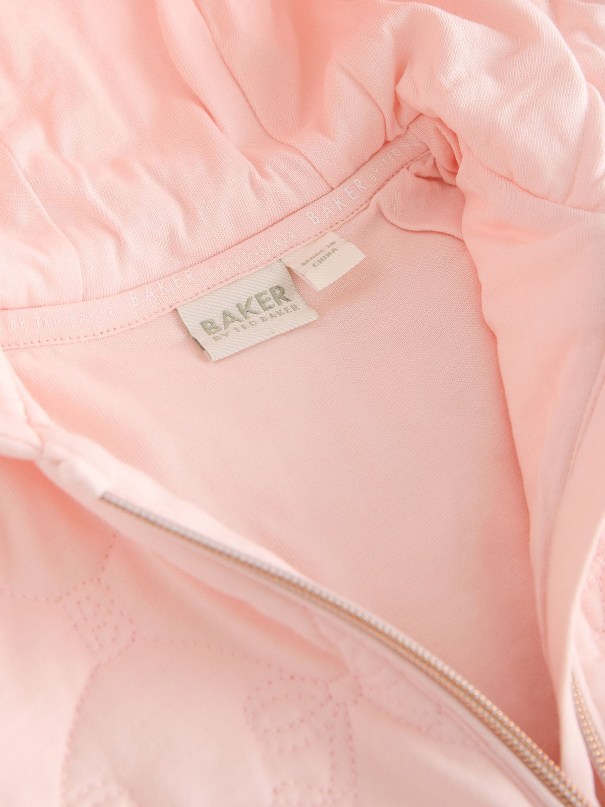 Dsiney Kidz - Baker by Ted Baker Blush Pink B Jacquard Quilted Mesh Peplum Pramsuit image 5