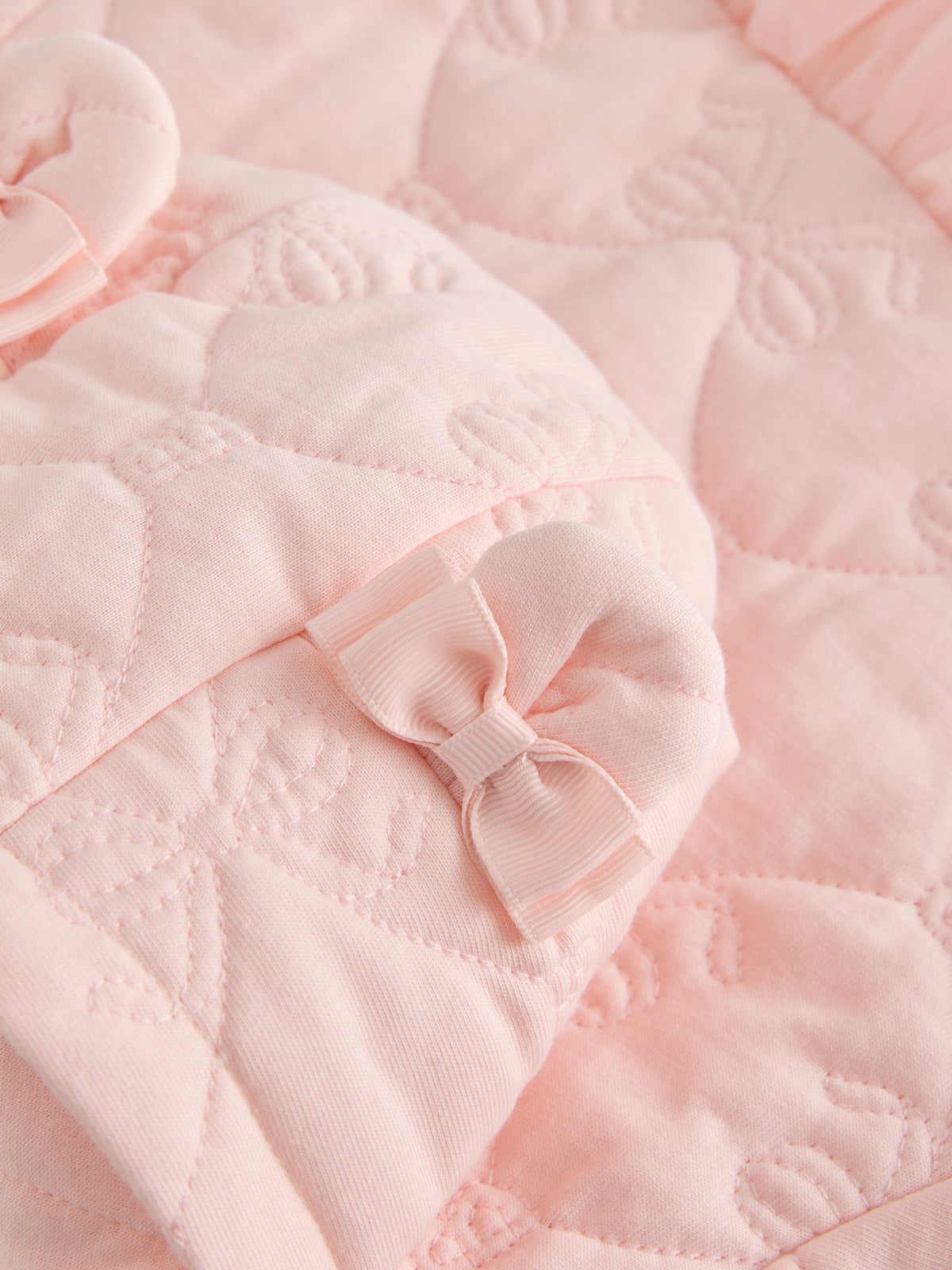 Dsiney Kidz - Baker by Ted Baker Blush Pink B Jacquard Quilted Mesh Peplum Pramsuit image 6