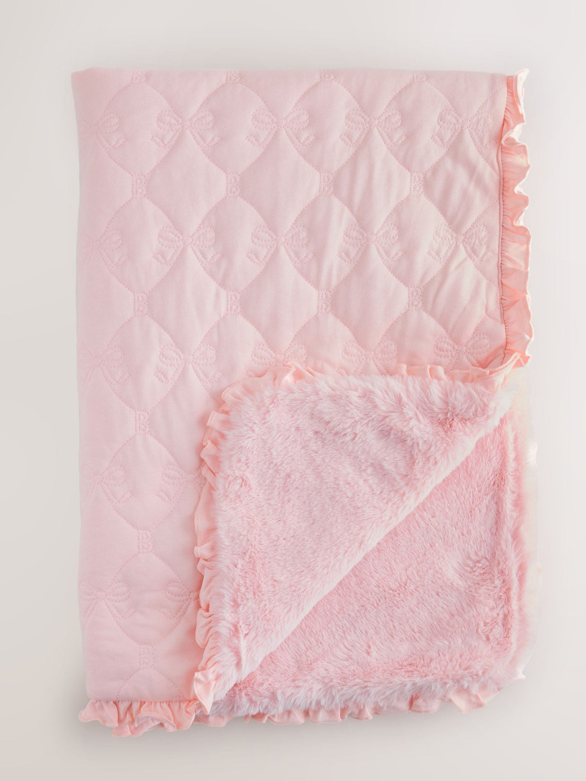 Baker by Ted Baker Pink Quilted Fur Lined Blanket - image 1