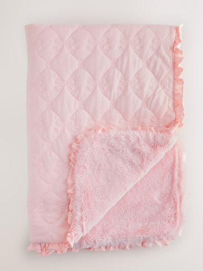 Baker by Ted Baker Pink Quilted Fur Lined Blanket - image 1