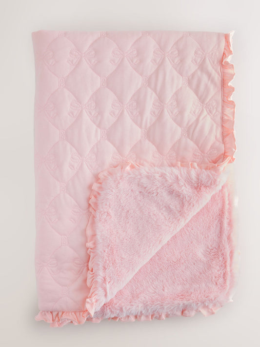 Baker by Ted Baker Pink Quilted Fur Lined Blanket - image 1