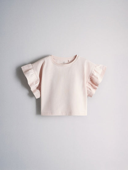 Dsiney Kidz - The Set 4 Pack Frill Sleeve Cotton T-Shirts Pink/Cream/Purple image 3