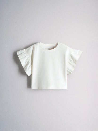 Dsiney Kidz - The Set 4 Pack Frill Sleeve Cotton T-Shirts Pink/Cream/Purple image 4