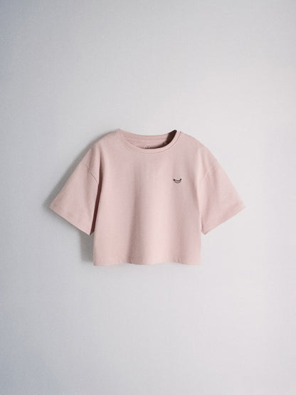 Dsiney Kidz - The Set 5 Pack Cropped Oversized T-Shirt with Embroidered Motif Pink/Purple/White image 7