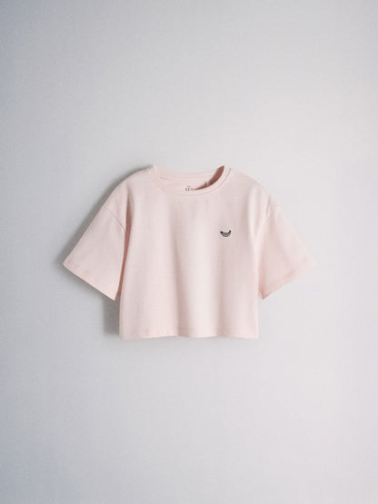 Dsiney Kidz - The Set 5 Pack Cropped Oversized T-Shirt with Embroidered Motif Pink/Purple/White image 8