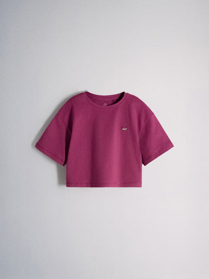 Dsiney Kidz - The Set 5 Pack Cropped Oversized T-Shirt with Embroidered Motif Pink/Purple/White image 9