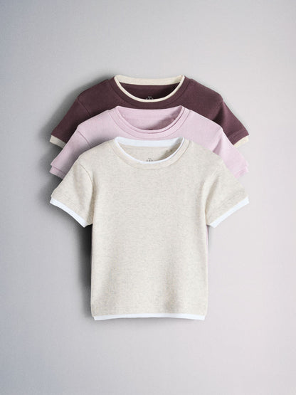 Dsiney Kidz - The Set 3 Pack Mock Layer Short Sleeve Jersey T-Shirt Lilac Purple image 1