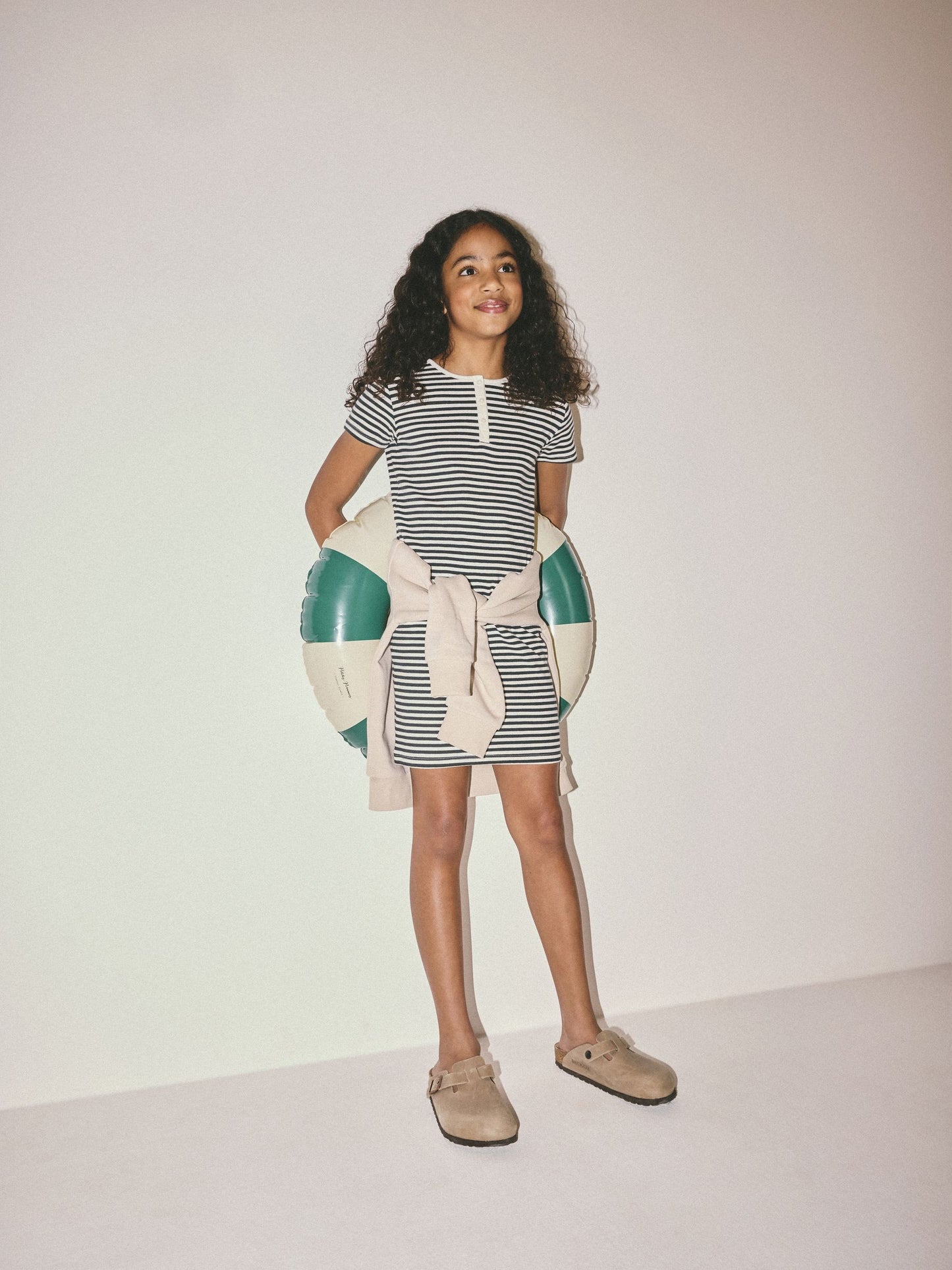 The Set 3 Pack Short Sleeve Rib Henley Dresses Blue/Grey/Stripe image 3