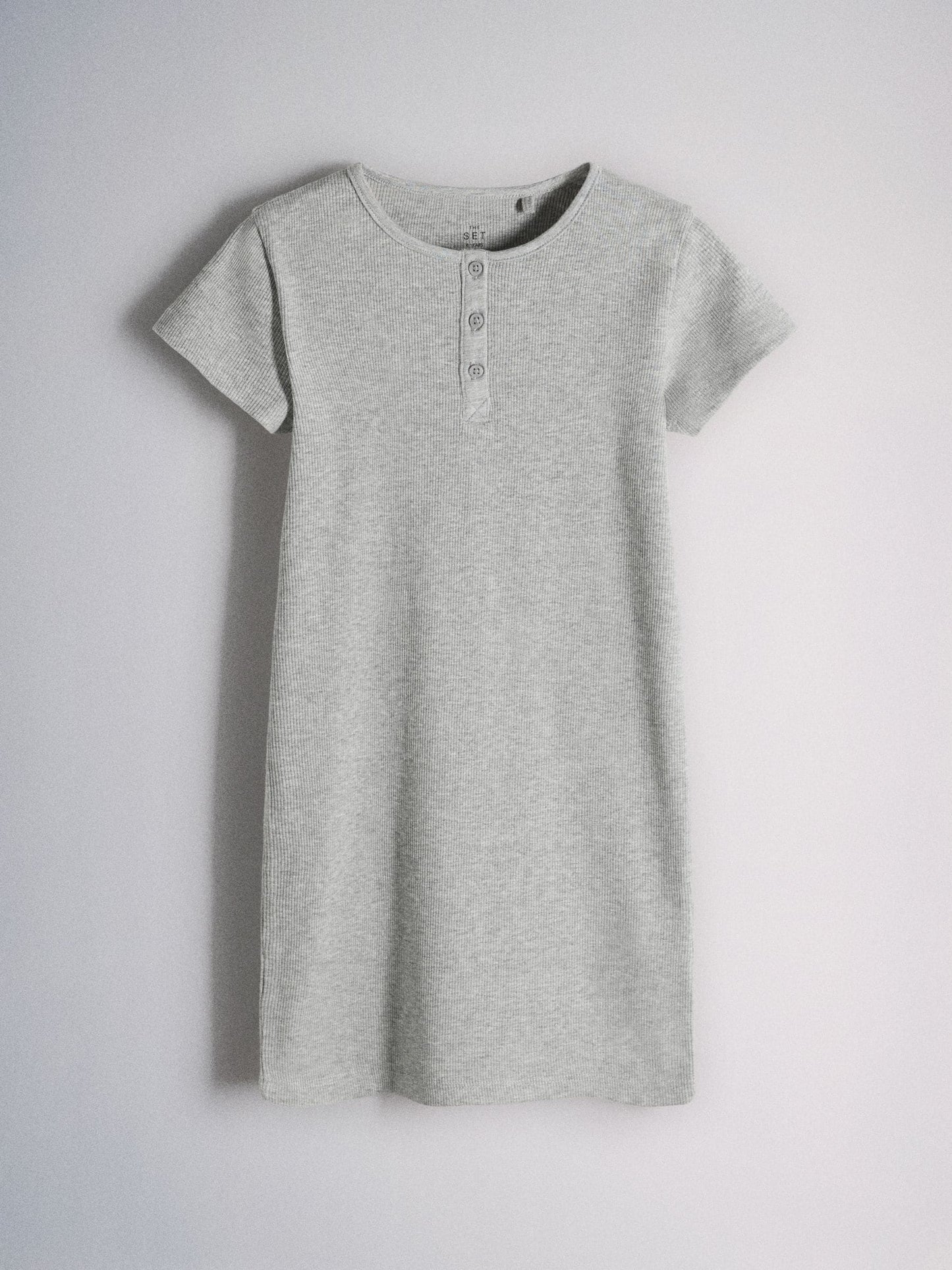 The Set 3 Pack Short Sleeve Rib Henley Dresses Blue/Grey/Stripe image 8