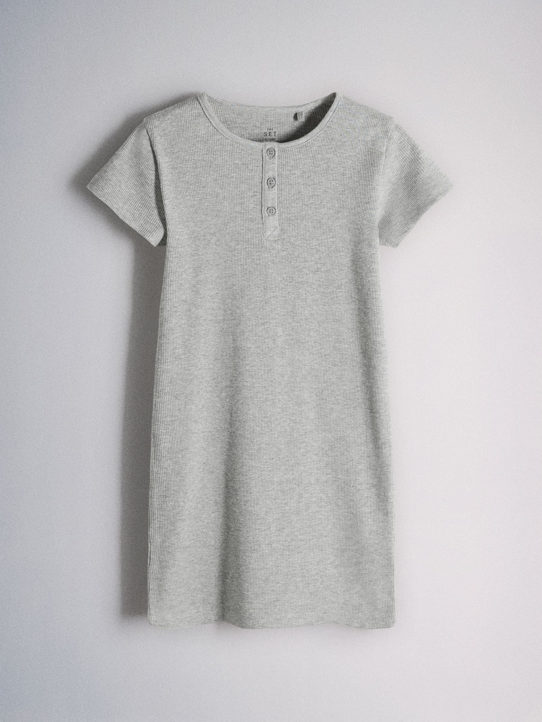 The Set 3 Pack Short Sleeve Rib Henley Dresses Blue/Grey/Stripe image 8