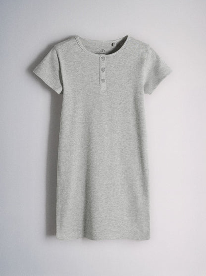The Set 3 Pack Short Sleeve Rib Henley Dresses Blue/Grey/Stripe image 8