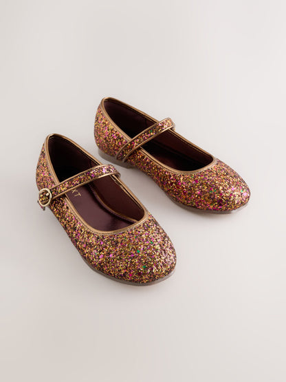Rust Brown Glitter Standard Fit (F) Mary Jane Shoes image 1