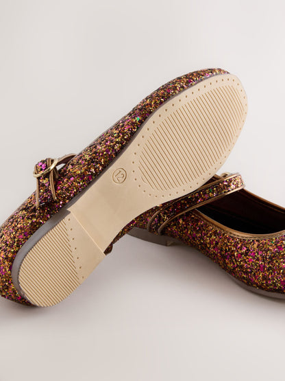 Rust Brown Glitter Standard Fit (F) Mary Jane Shoes image 5