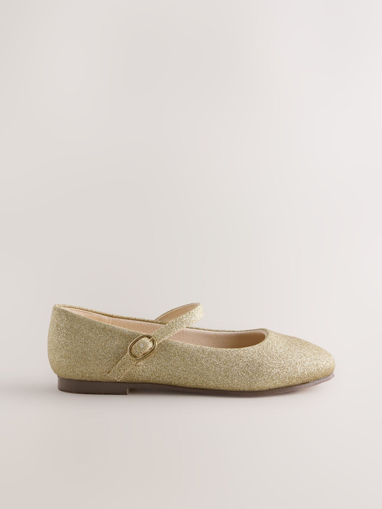 Gold Glitter Wide Fit (G) Mary Jane Occasion Shoes image 2