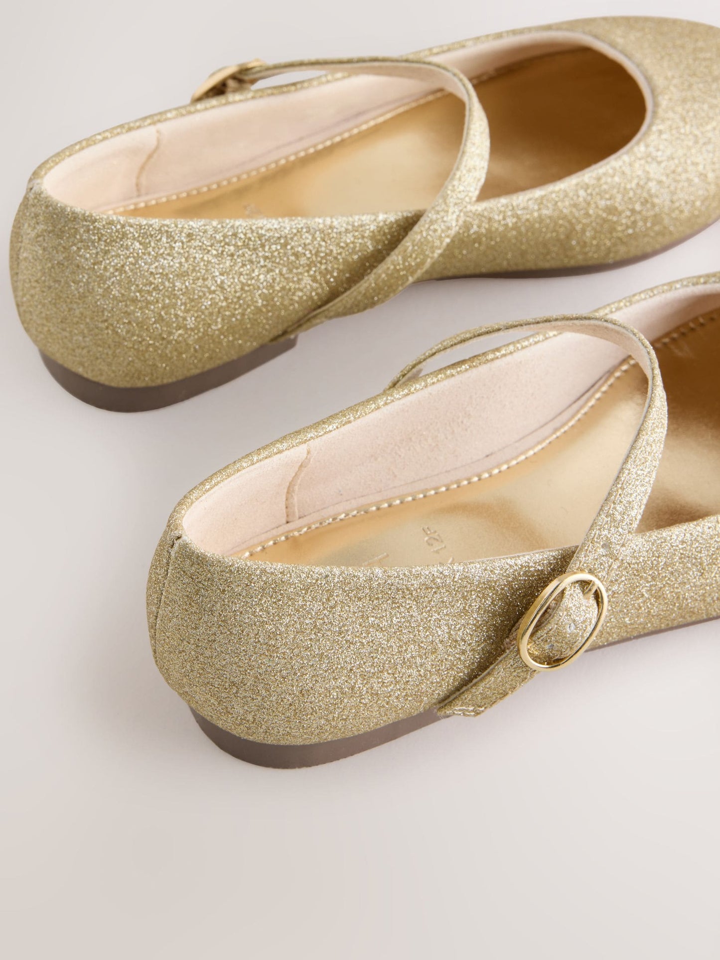 Gold Glitter Wide Fit (G) Mary Jane Occasion Shoes image 3