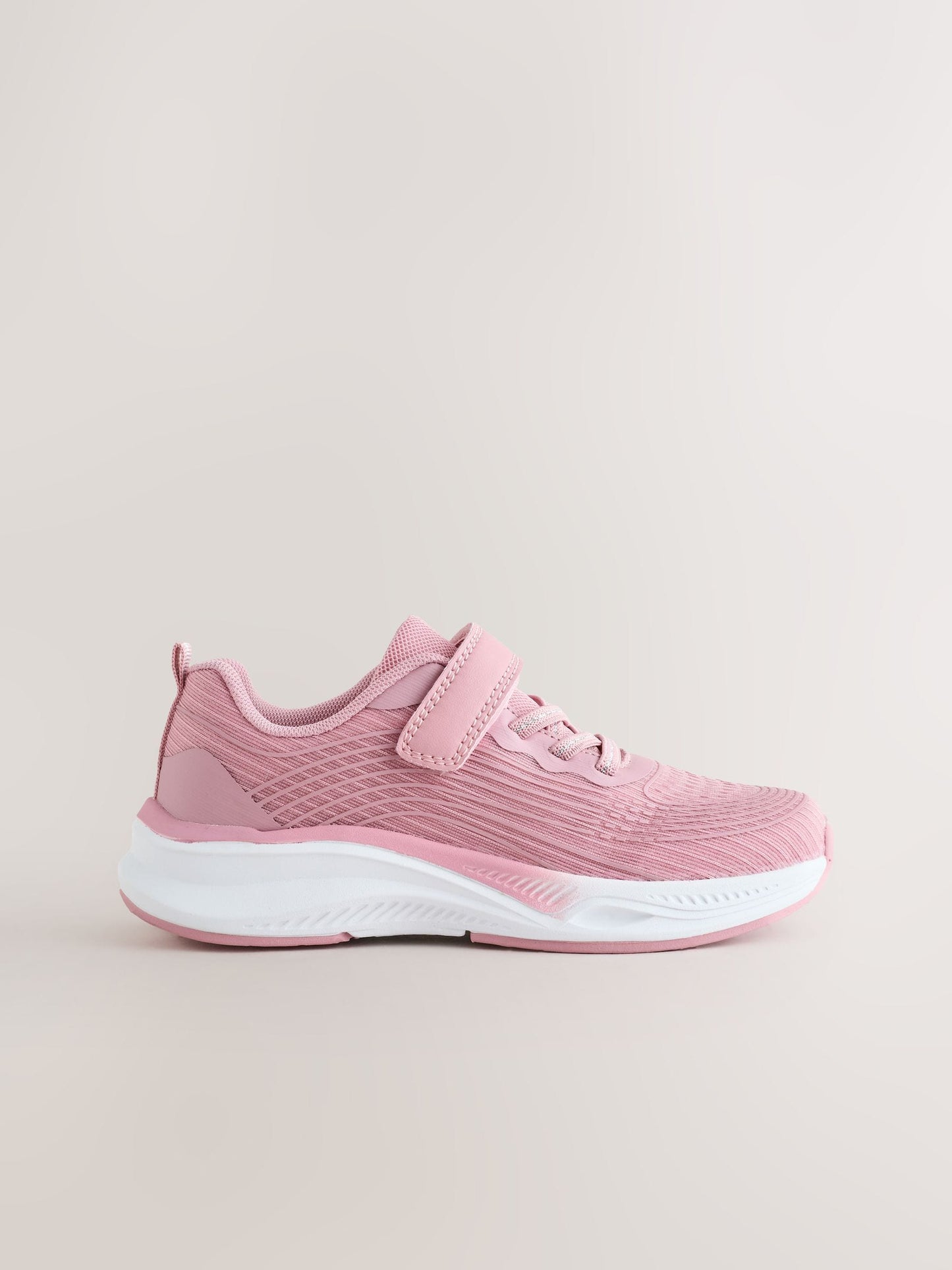 Pink Wide Fit (G) Elastic Lace-Up Trainers image 2