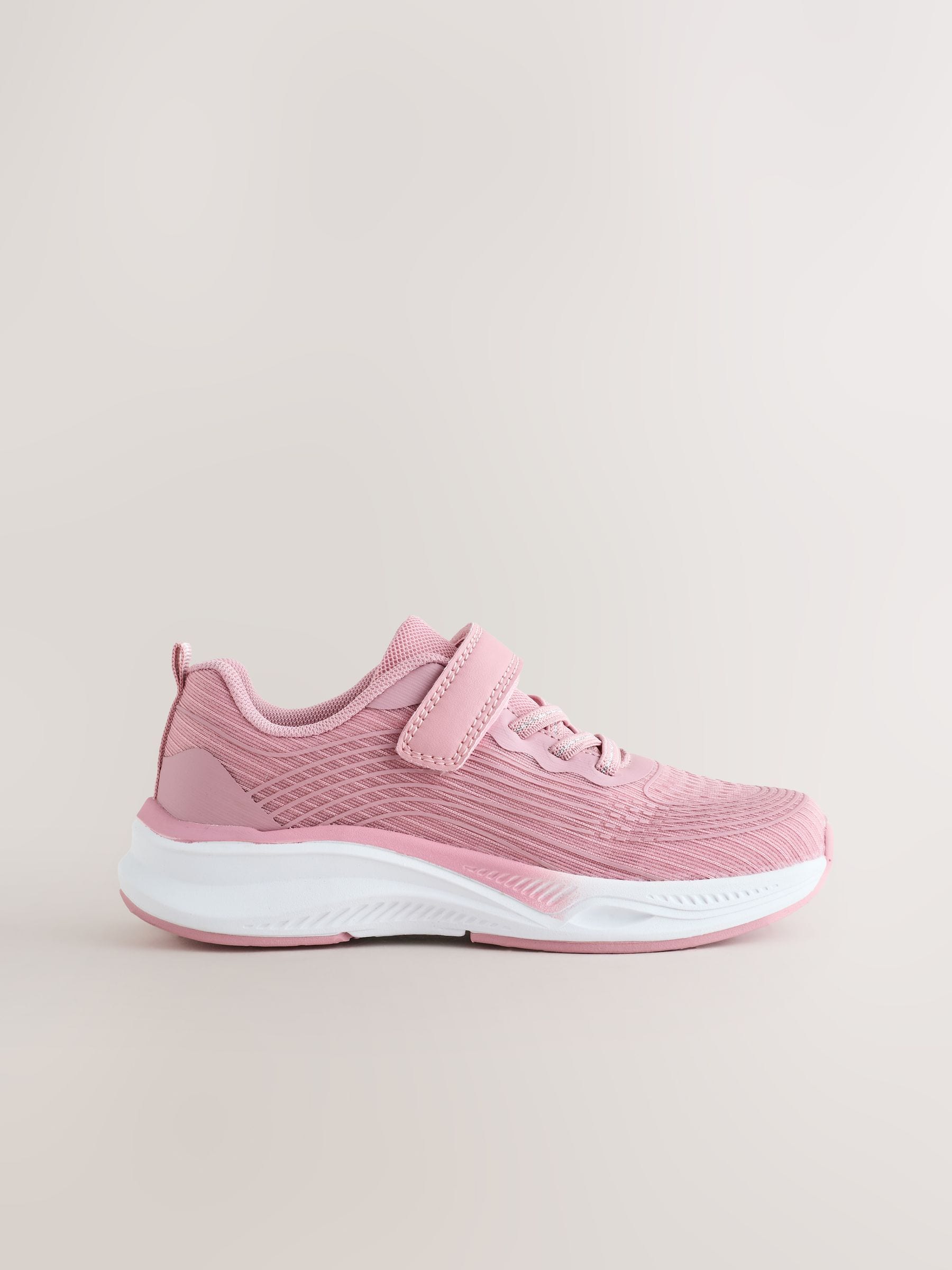 Pink Wide Fit (G) Elastic Lace-Up Trainers image 2